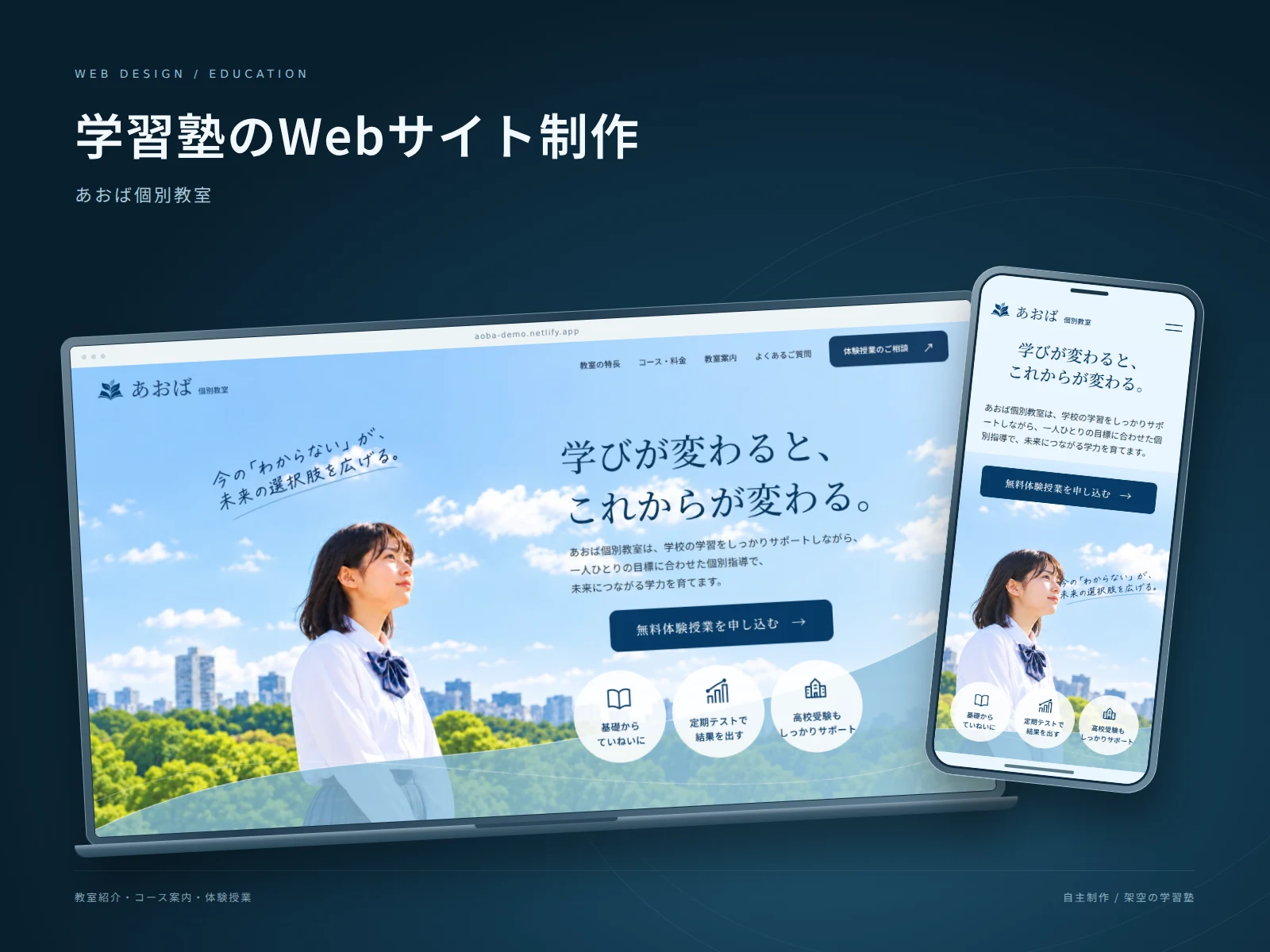 あおば個別教室｜自主制作のポートフォリオカバー